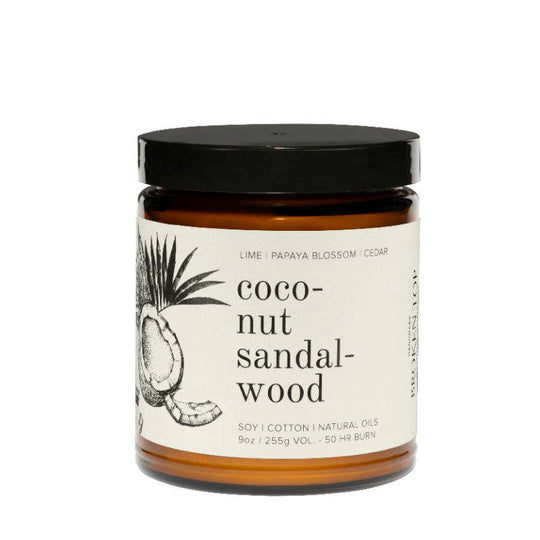 Coconut Sandalwood Natural Soy Candle 9 oz - Davidson Provision Co.