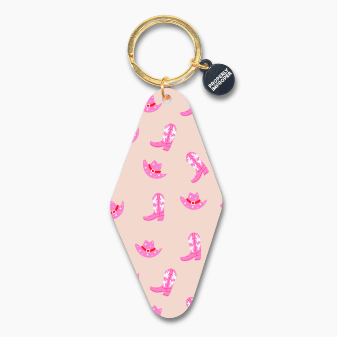 Cowgirl Boot and Hat Printed Keychain - Davidson Provision Co.