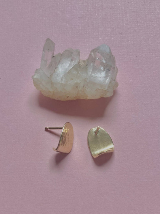 Cusp Stud - Organic Hammered Lobe Hugger - Davidson Provision Co.