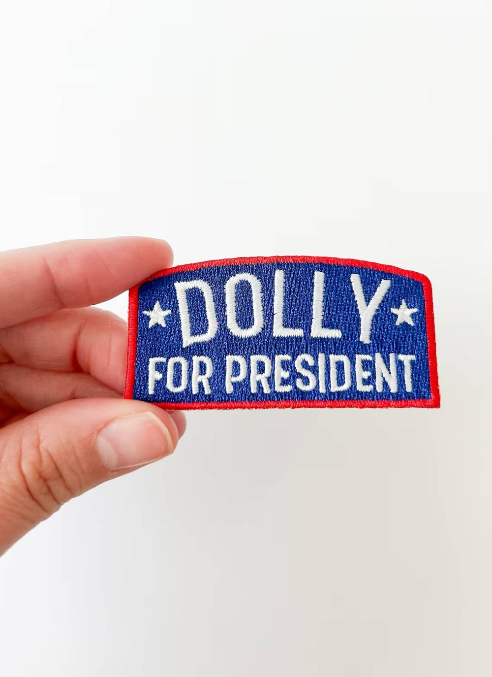 Dolly for President Navy Iron-On Patch Western Cowgirl - Davidson Provision Co.