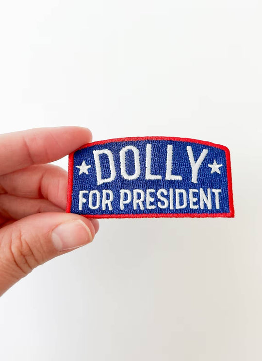 Dolly for President Navy Iron-On Patch Western Cowgirl - Davidson Provision Co.