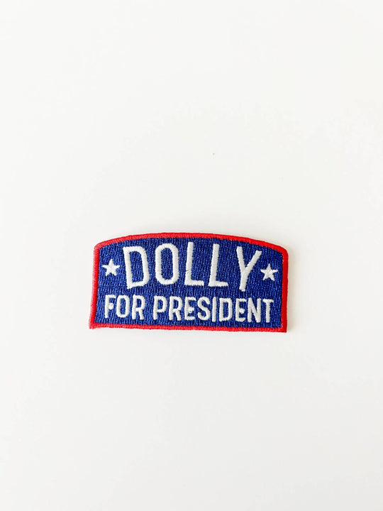 Dolly for President Navy Iron-On Patch Western Cowgirl - Davidson Provision Co.