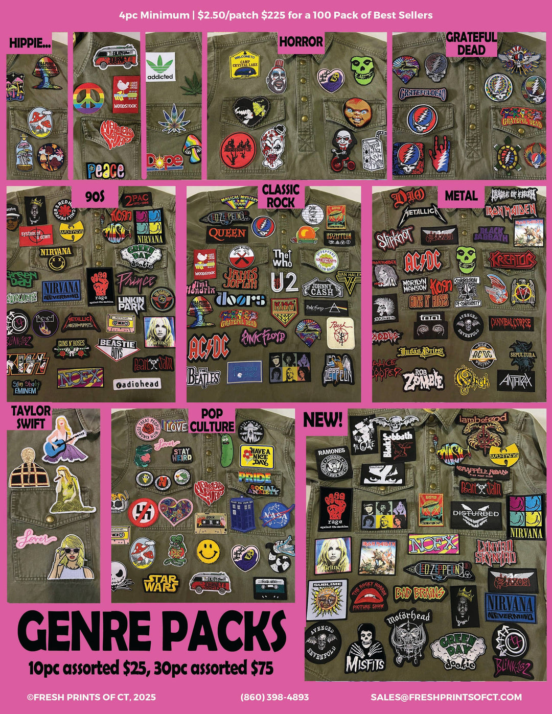 Fresh Prints of CT - Best Selling Band / Music Pop Culture Patches