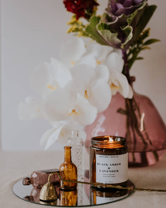 Black Amber + Lavender Candle