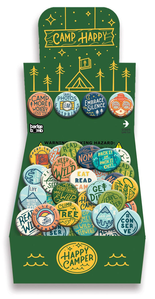 Gibbs Smith - Camp Happy Button Box - counter display