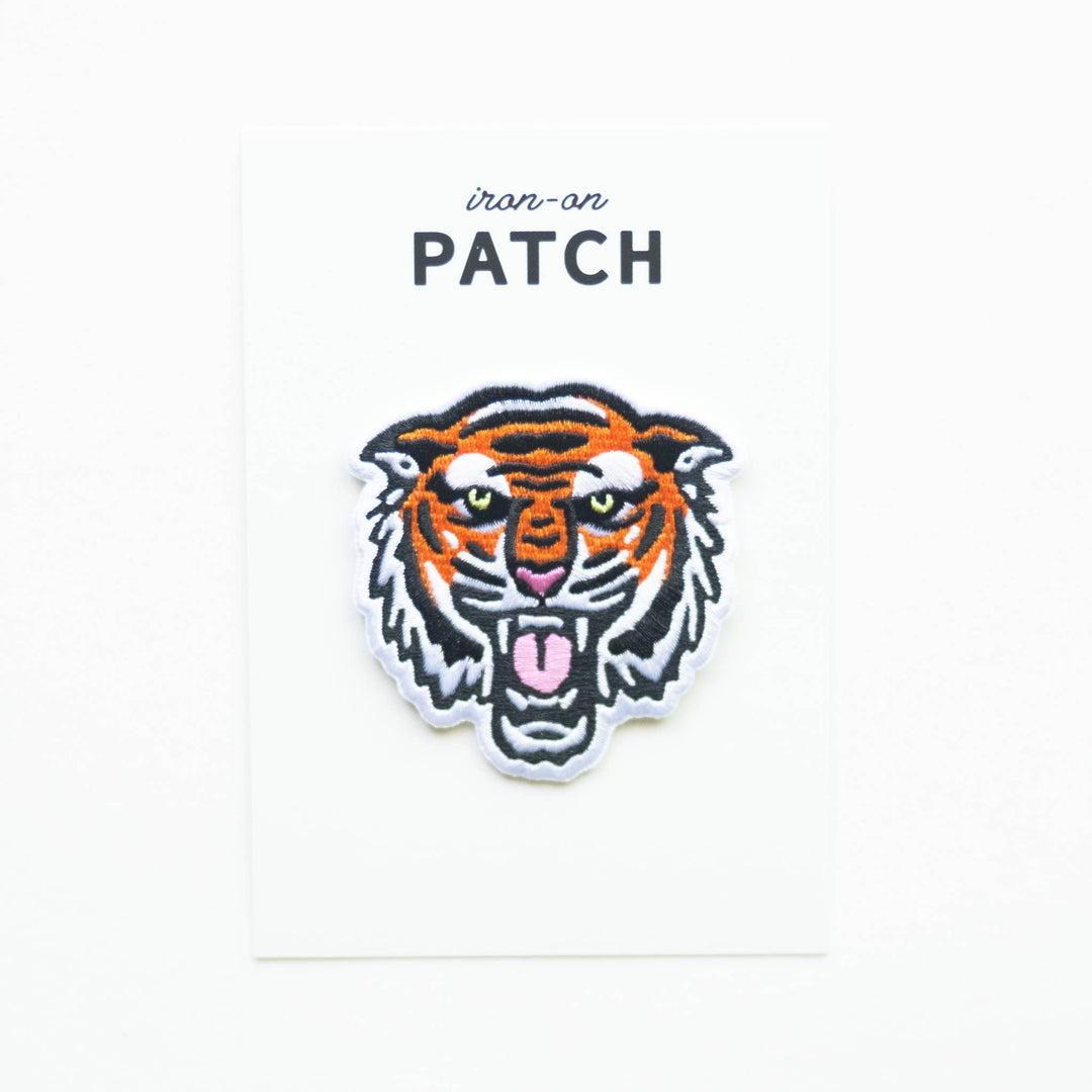 Union Made - Bengal Tiger Face Embroidered Iron on Patch
