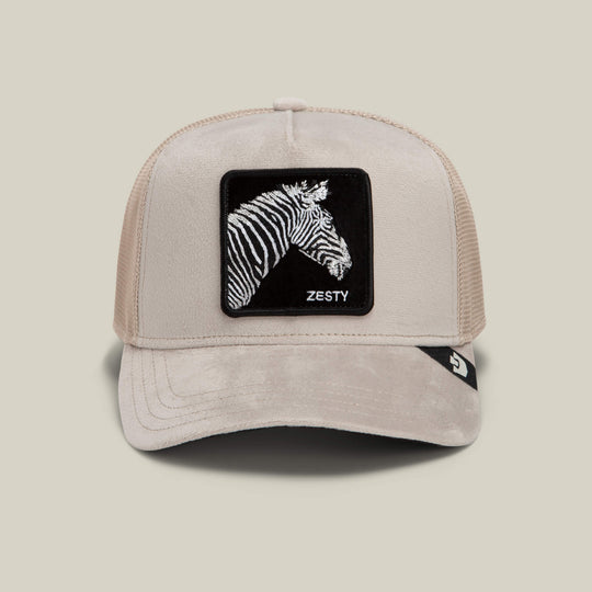 Goorin Bros Velour Zesty trucker hat in Biscuit, front