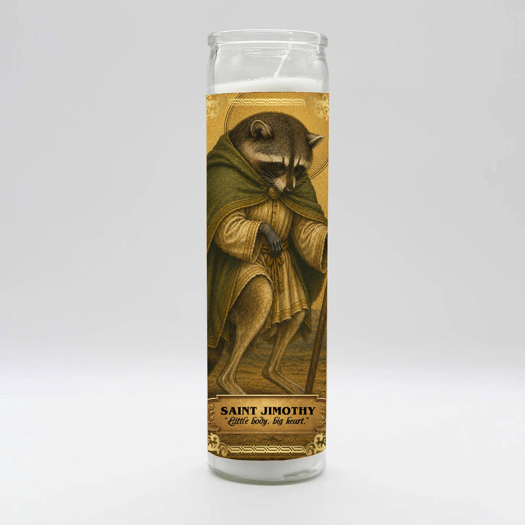 Saint Jimothy Raccoon Candle