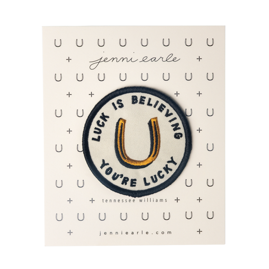 "good luck" woven patch