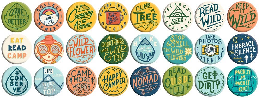 Gibbs Smith - Camp Happy Button Box - counter display
