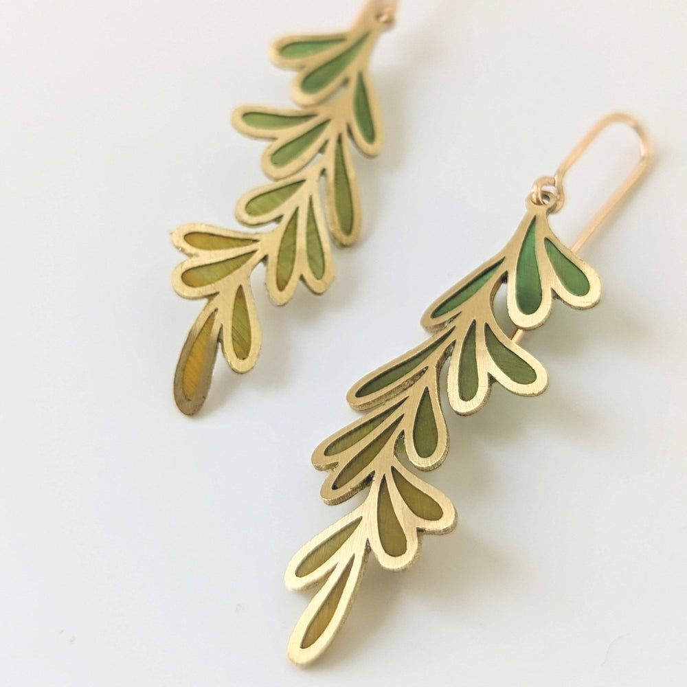 Fern Earrings, Leaf earrings, Nature - Davidson Provision Co.