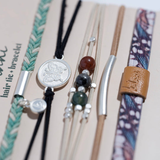 "Flourish" Natural Butterfly Hair Tie Bracelets - Davidson Provision Co.