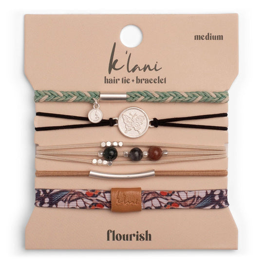 "Flourish" Natural Butterfly Hair Tie Bracelets - Davidson Provision Co.