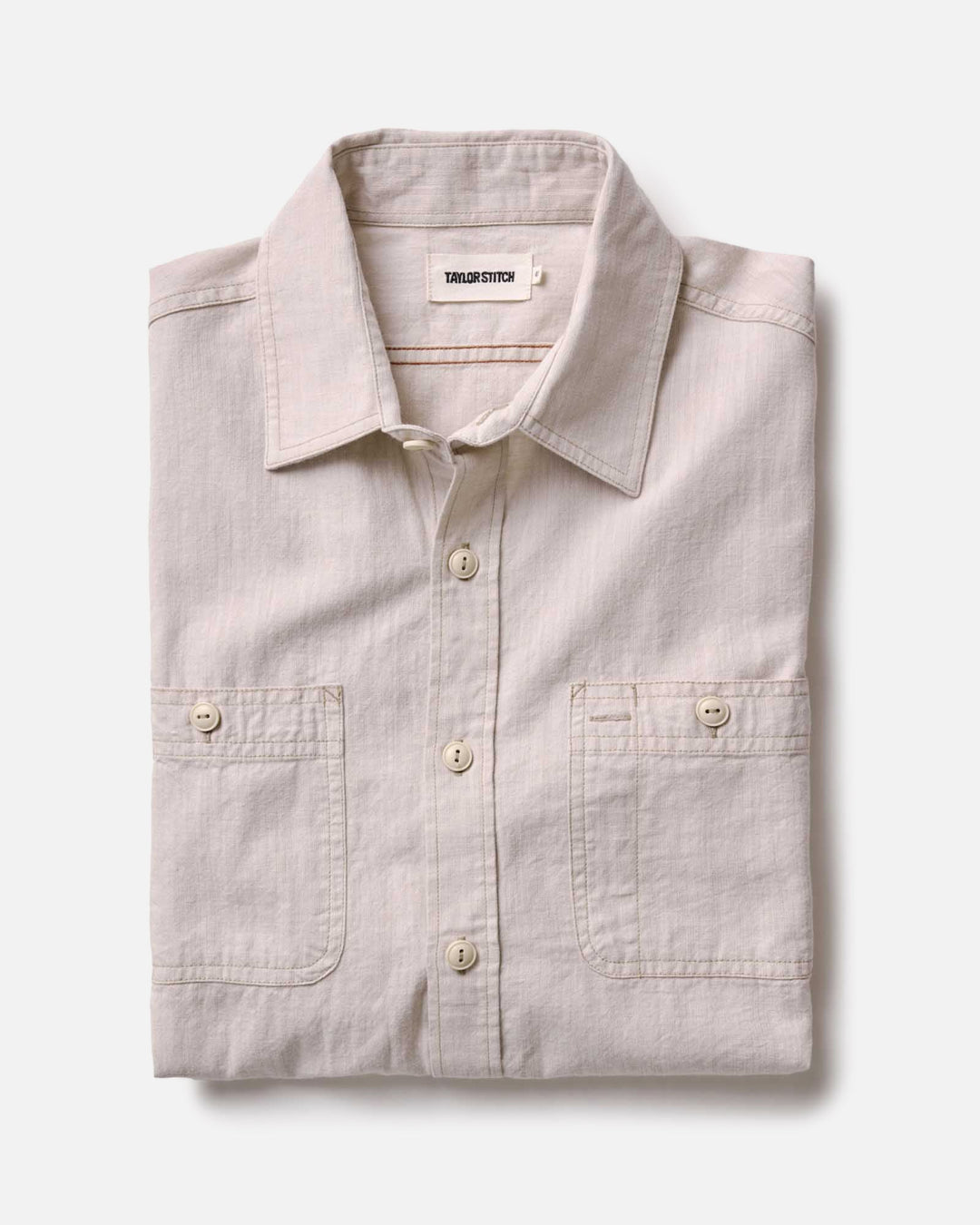 Taylor Stitch The Foundry Shirt in Natural Chambray, front