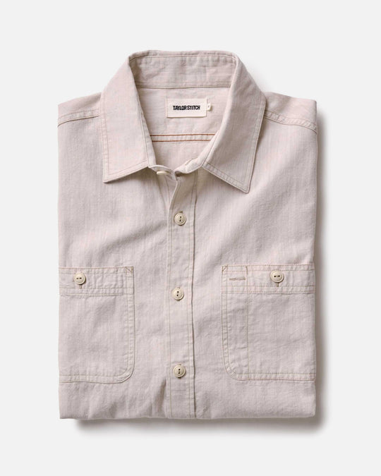 Taylor Stitch The Foundry Shirt in Natural Chambray, front