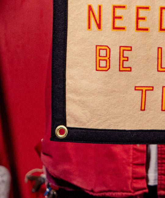 Give Me One Good Reason Why We Need To Be Like Them Camp Flag • Blink-182 x Oxford Pennant - Davidson Provision Co.