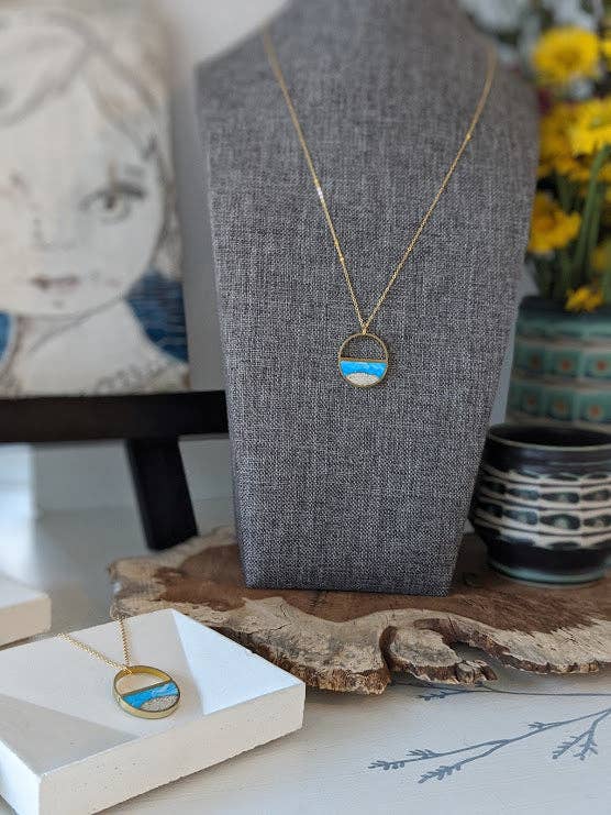 Half Circle Beach Scene Necklace - Davidson Provision Co.