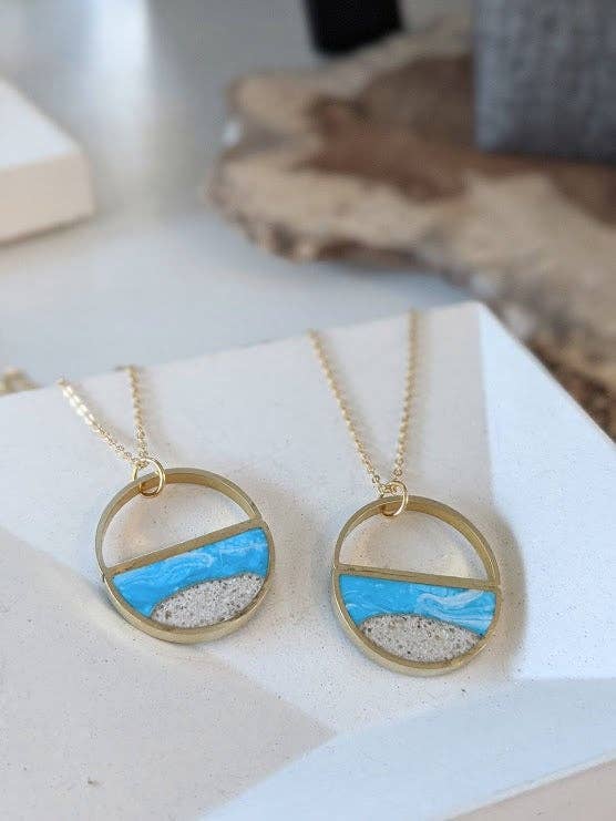 Half Circle Beach Scene Necklace - Davidson Provision Co.