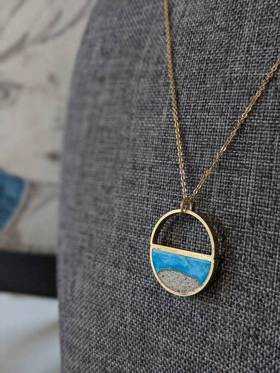 Half Circle Beach Scene Necklace - Davidson Provision Co.