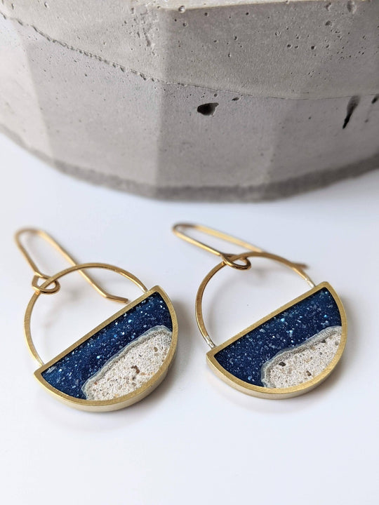 Half Moon Sand and Resin Earrings - Davidson Provision Co.