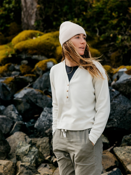 Women's Waffle Long Sleeve Henley