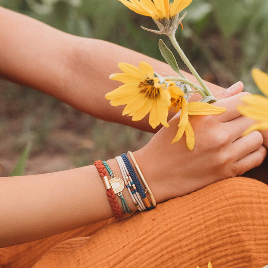 "Imagine" Gold Rainbow Hair Tie Bracelets - Davidson Provision Co.
