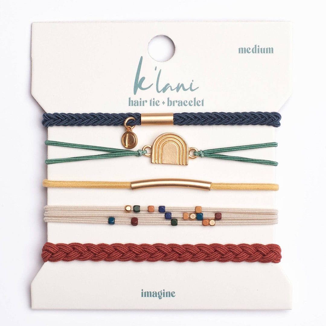 "Imagine" Gold Rainbow Hair Tie Bracelets - Davidson Provision Co.