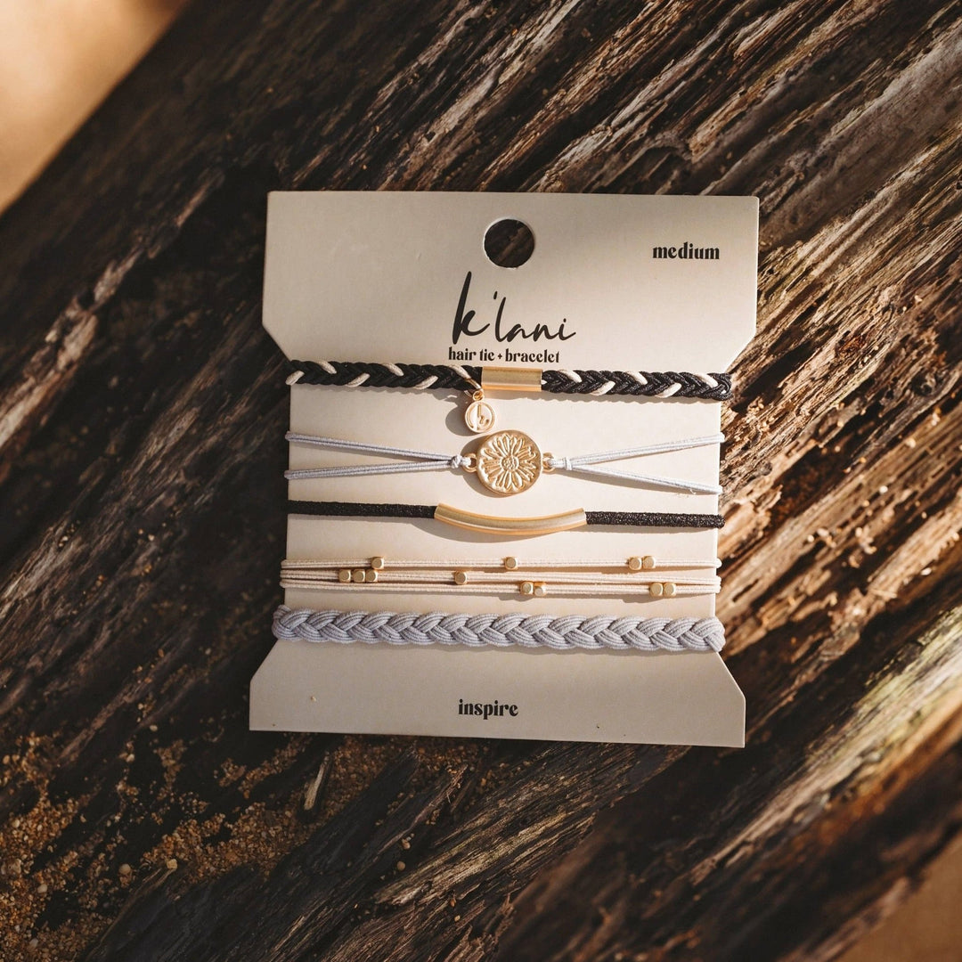"Inspire" Flower Charm Hair Tie Bracelets - Davidson Provision Co.