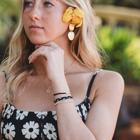 "Inspire" Flower Charm Hair Tie Bracelets - Davidson Provision Co.