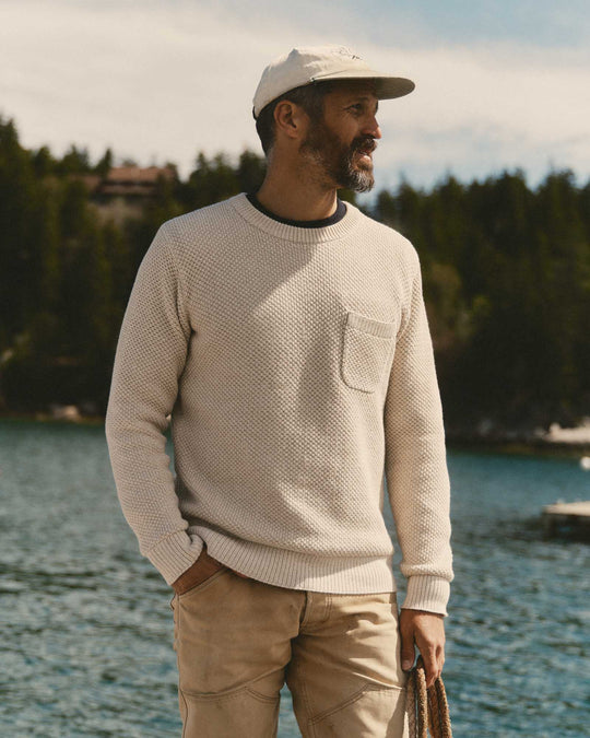 Taylor Stitch The Crawford Crew Sweater in Marled Natural, front