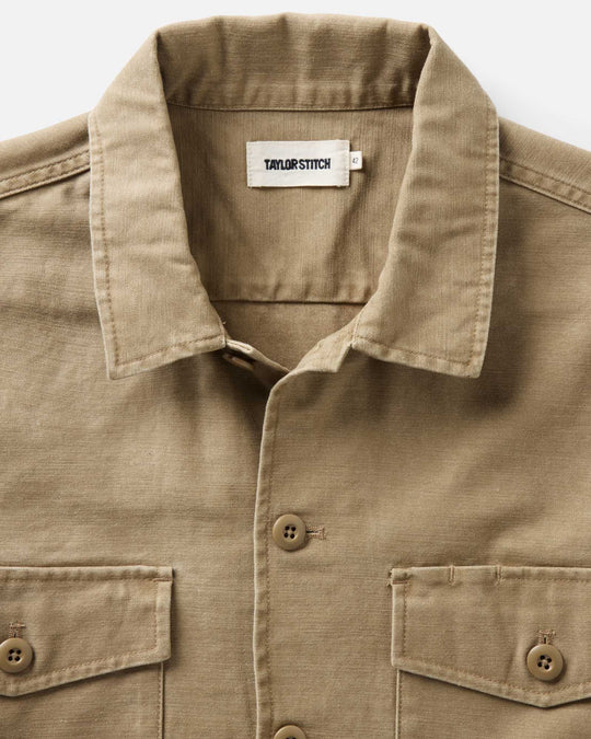 Taylor Stitch The Surplus Shirt in Field Khaki, detail