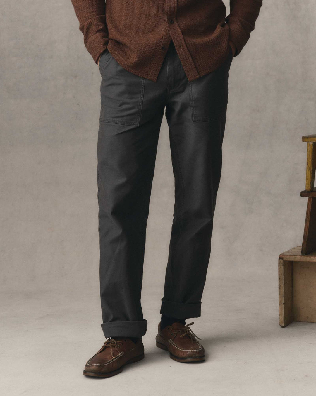 Taylor Stitch The Surplus Pant in Faded Black Reverse Sateen, view 2