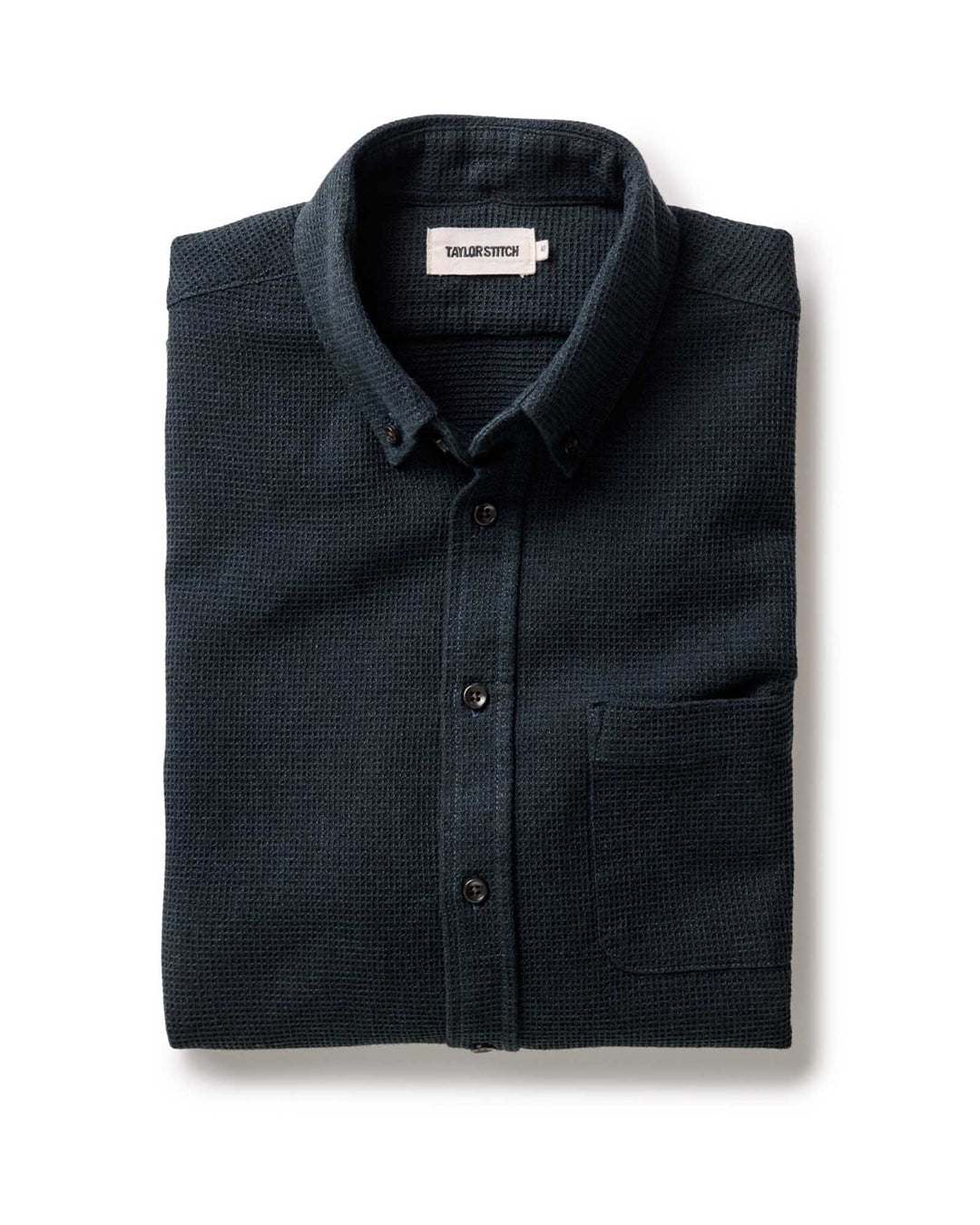 Taylor Stitch The Jack in Forest Waffle, folded flat lay