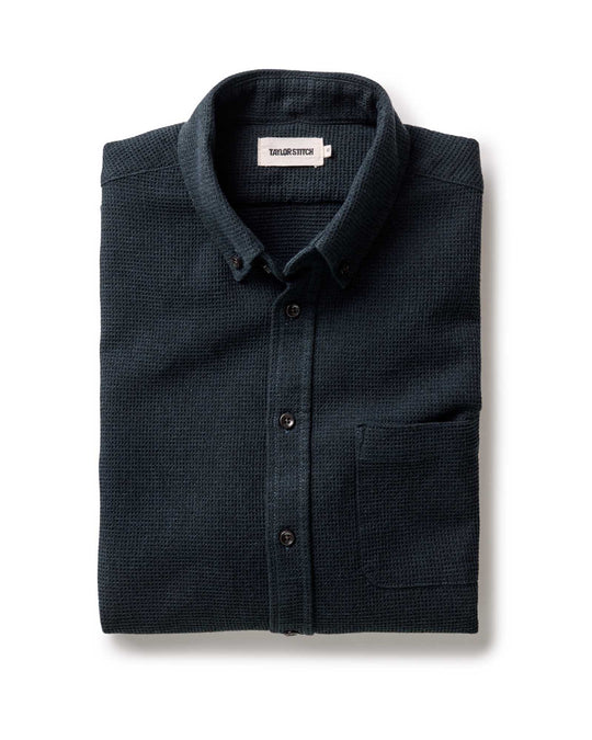 Taylor Stitch The Jack in Forest Waffle, folded flat lay