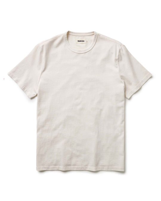 Taylor Stitch The Organic Cotton Tee in Vintage White, folded flat lay