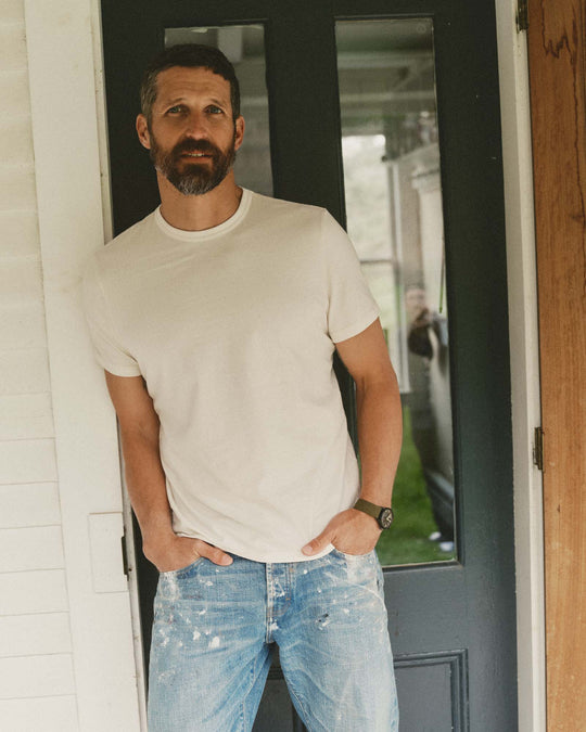 Taylor Stitch The Organic Cotton Tee in Vintage White, back