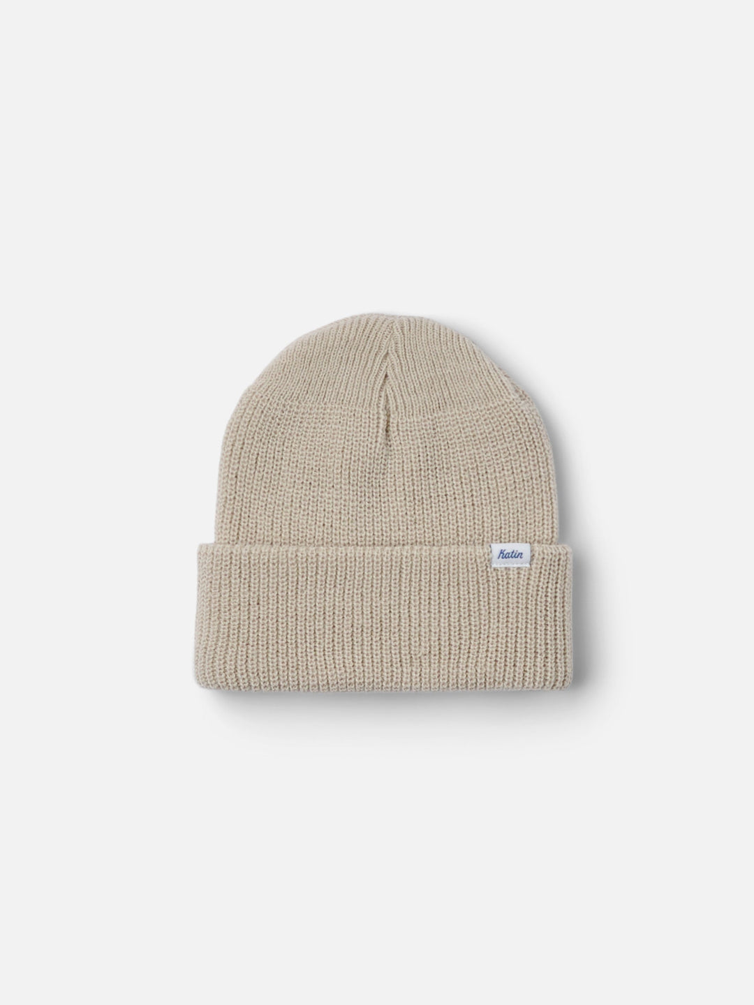 Katin Edwin Beanie in Stone, laid flat, front view