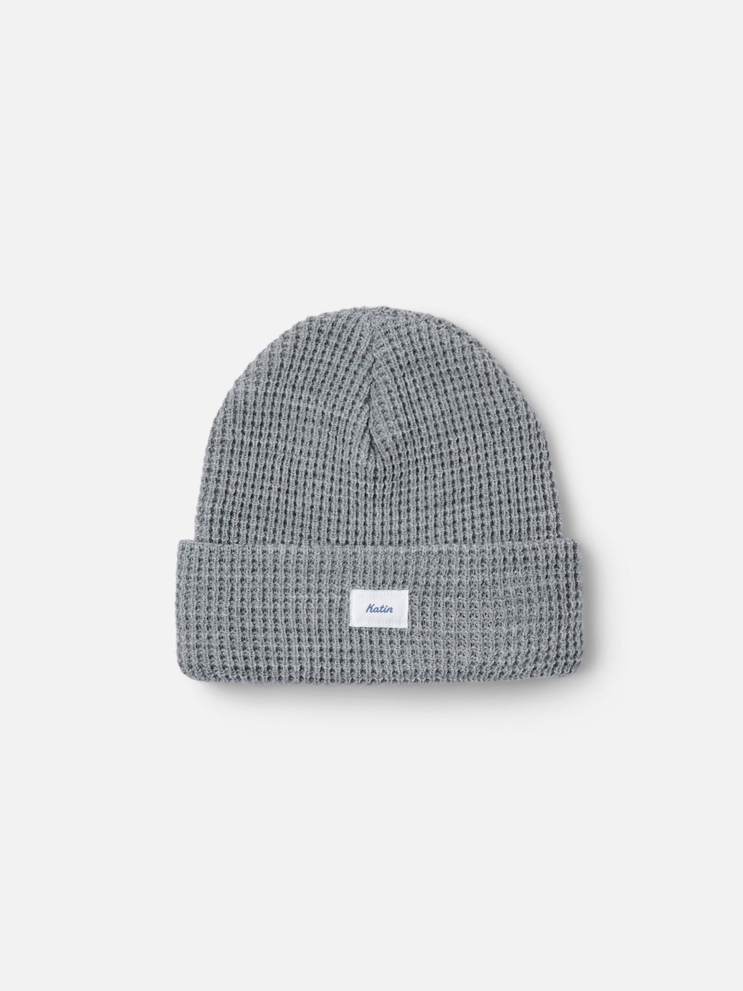 Katin Wade Beanie in Light Heather Gray, laid flat, front view