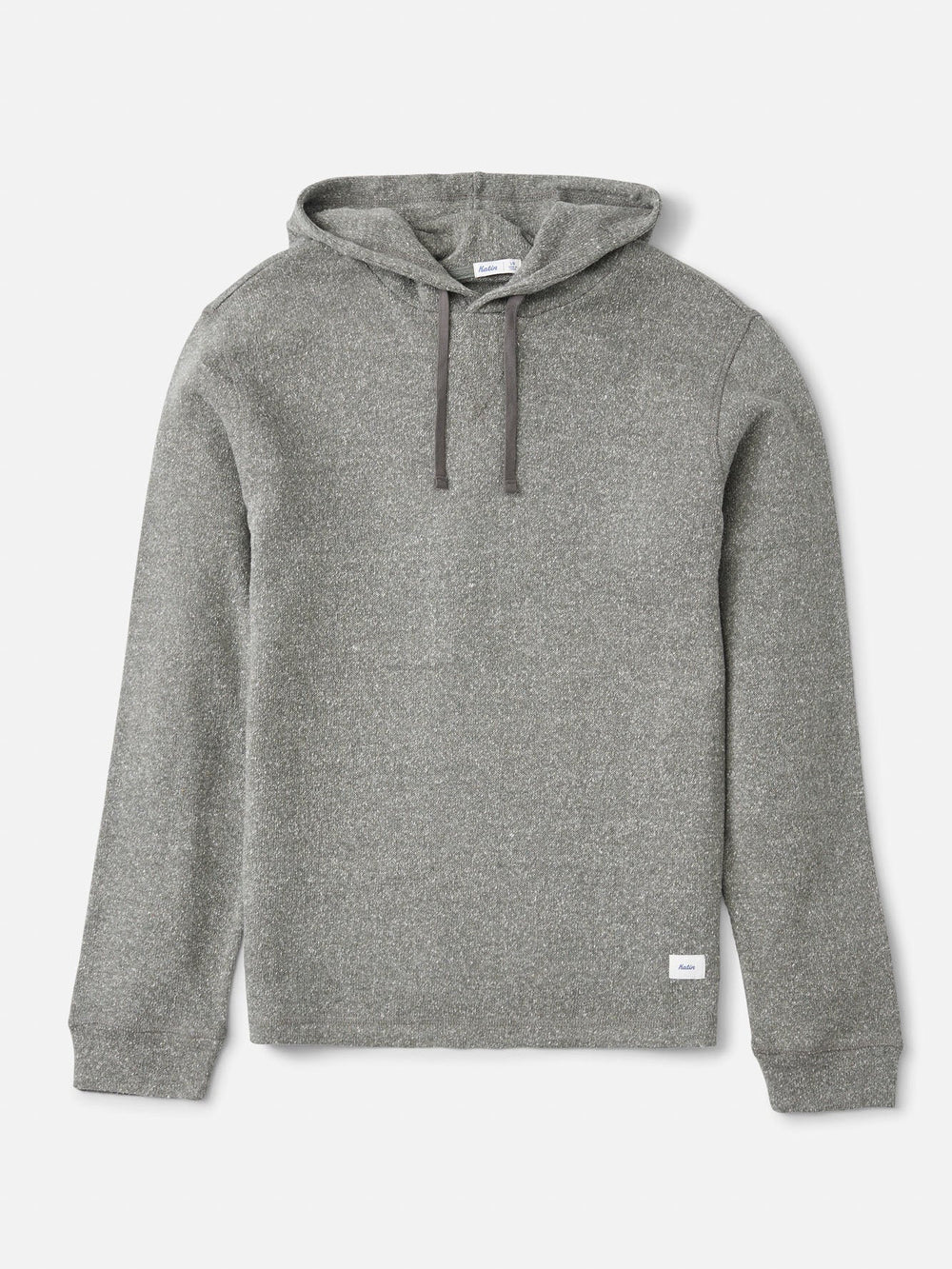 Katin Sock Hood Sweater in Gray, laid flat, front view