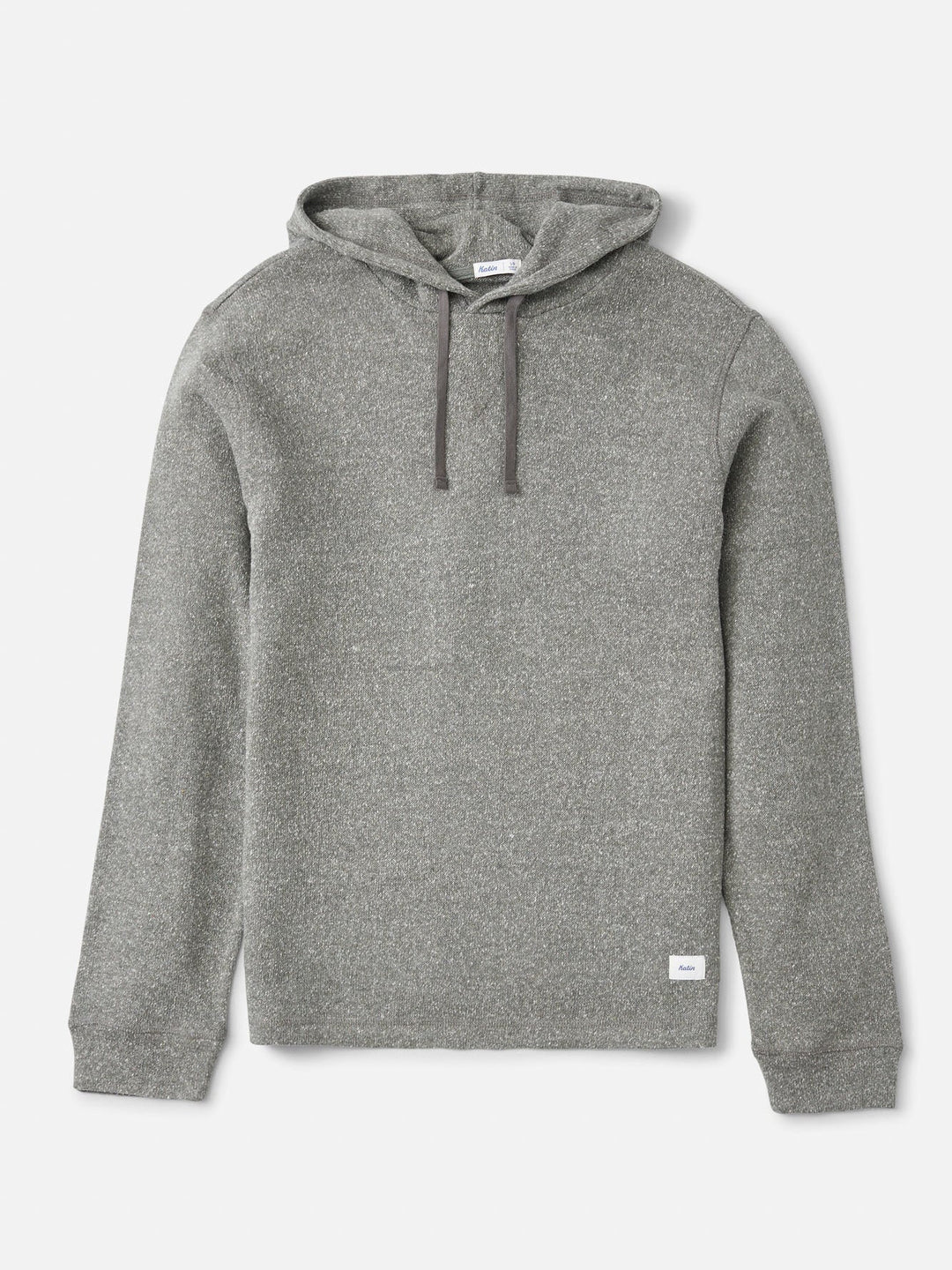 Katin Sock Hood Sweater in Gray, laid flat, front view