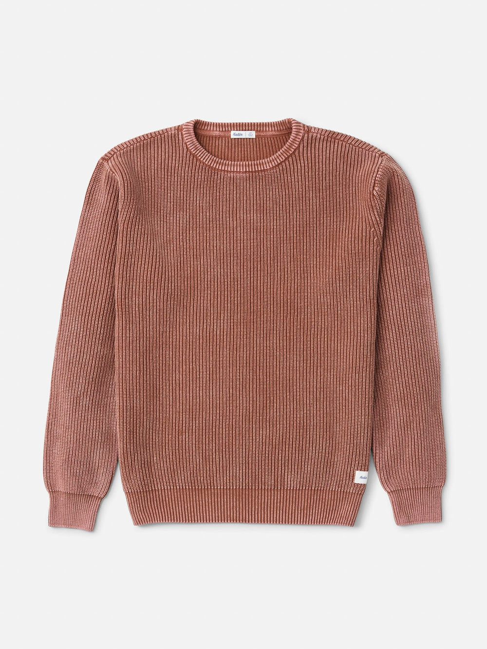 Katin Swell Sweater in Rust, laid flat, front view