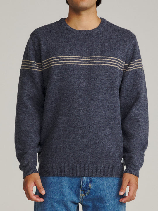 Katin Charles Sweater in Navy, on model front