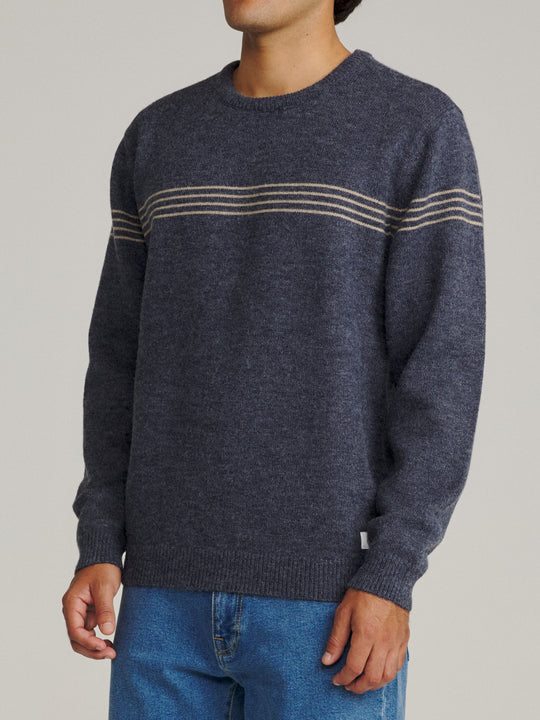 Katin Charles Sweater in Navy, on model side