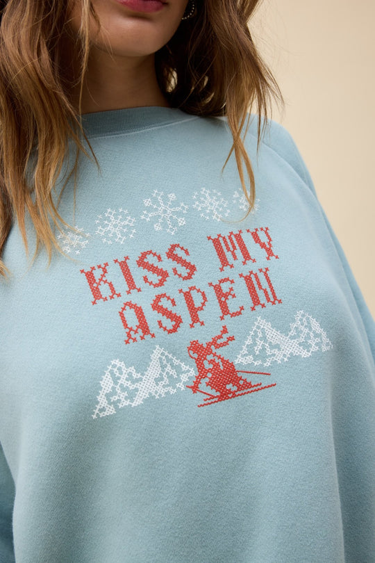 Kiss my Aspen Shrunken Raglan Sweatshirt - Davidson Provision Co.