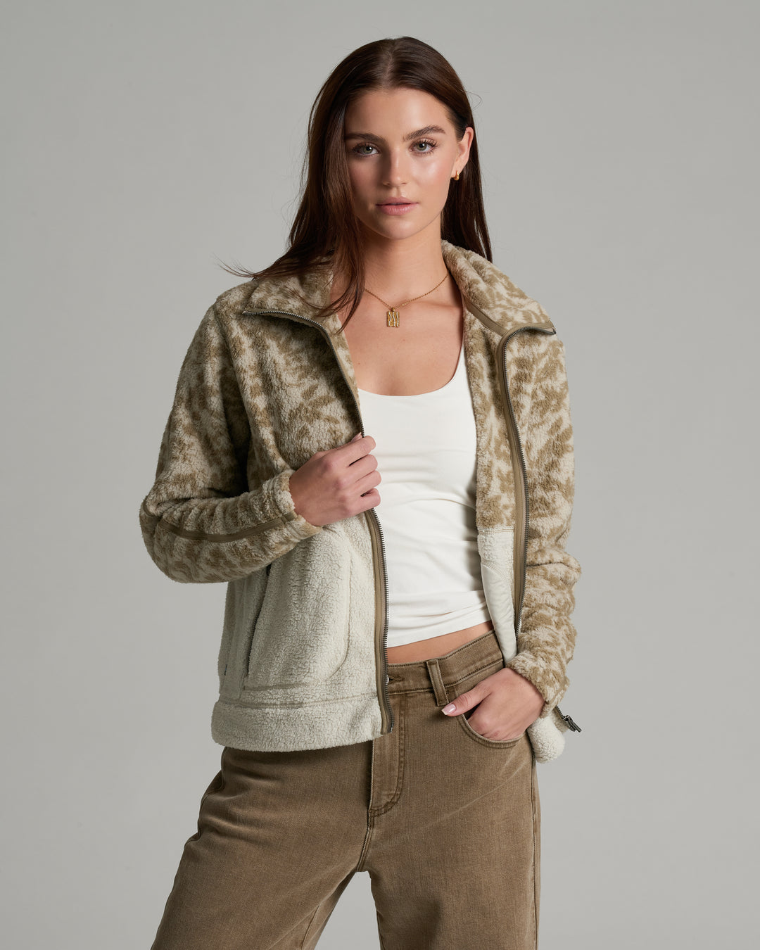 KUHL Cloudline Fleece Jacket in Mist Print, front
