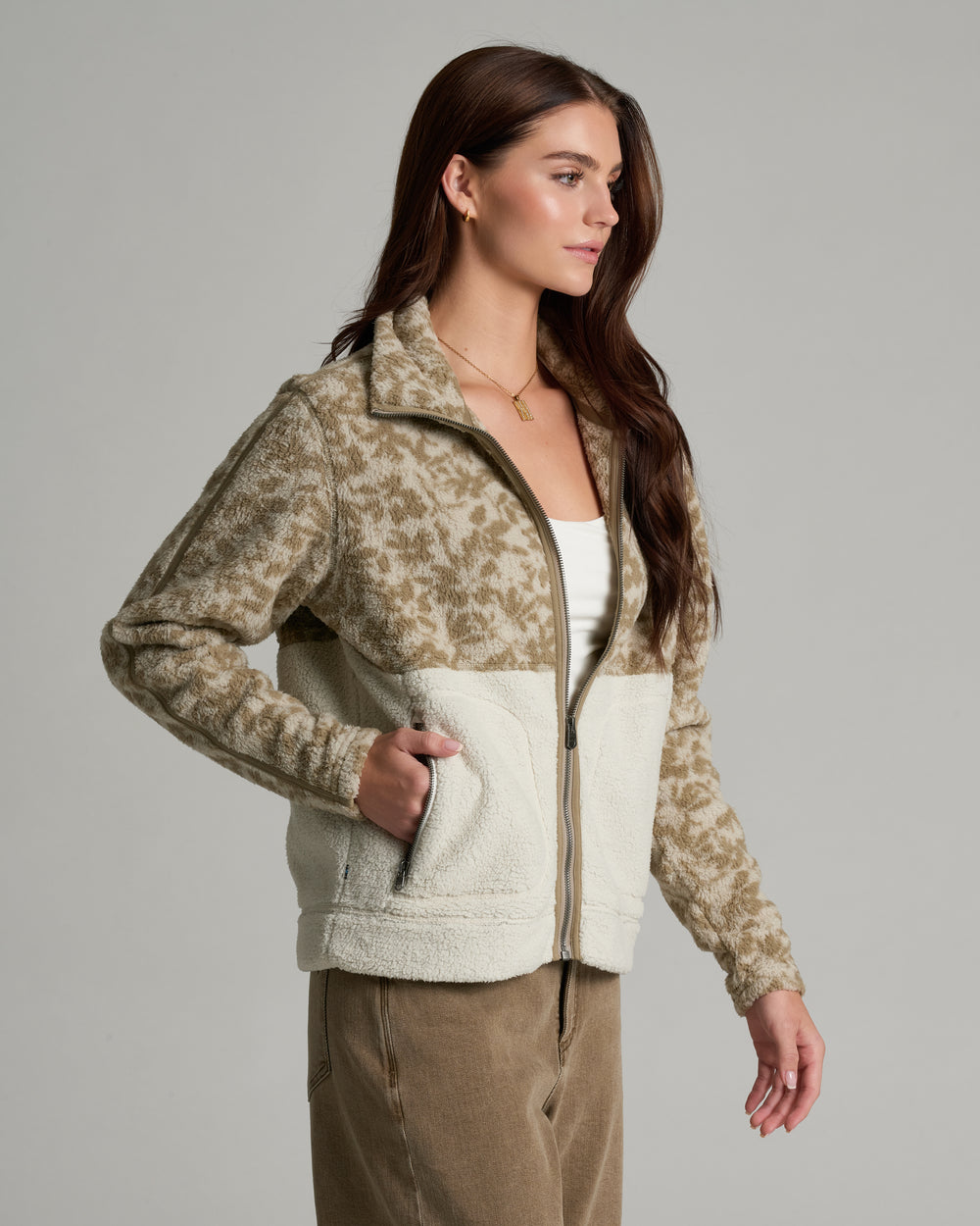 KUHL Cloudline Fleece Jacket in Mist Print, side