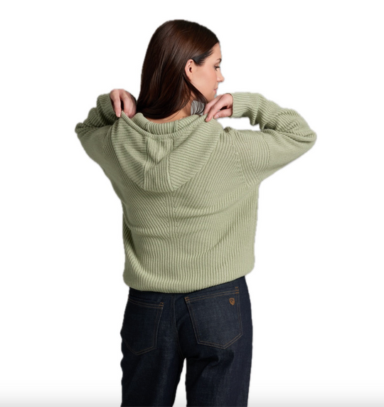 KUHL Fireside Sweater Hoody in Sea Crest, back - Davidson Provision Co.