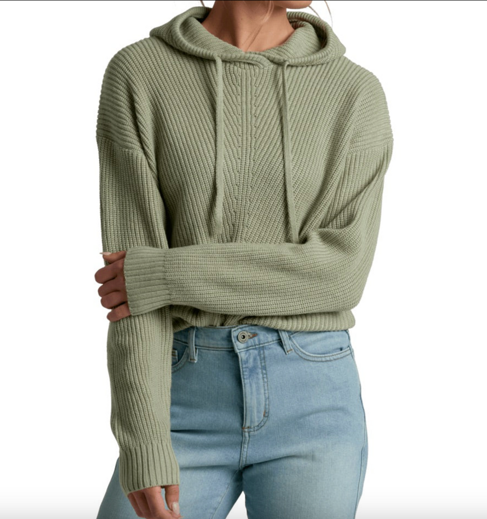 KUHL Fireside Sweater Hoody in Sea Crest, full front - Davidson Provision Co.