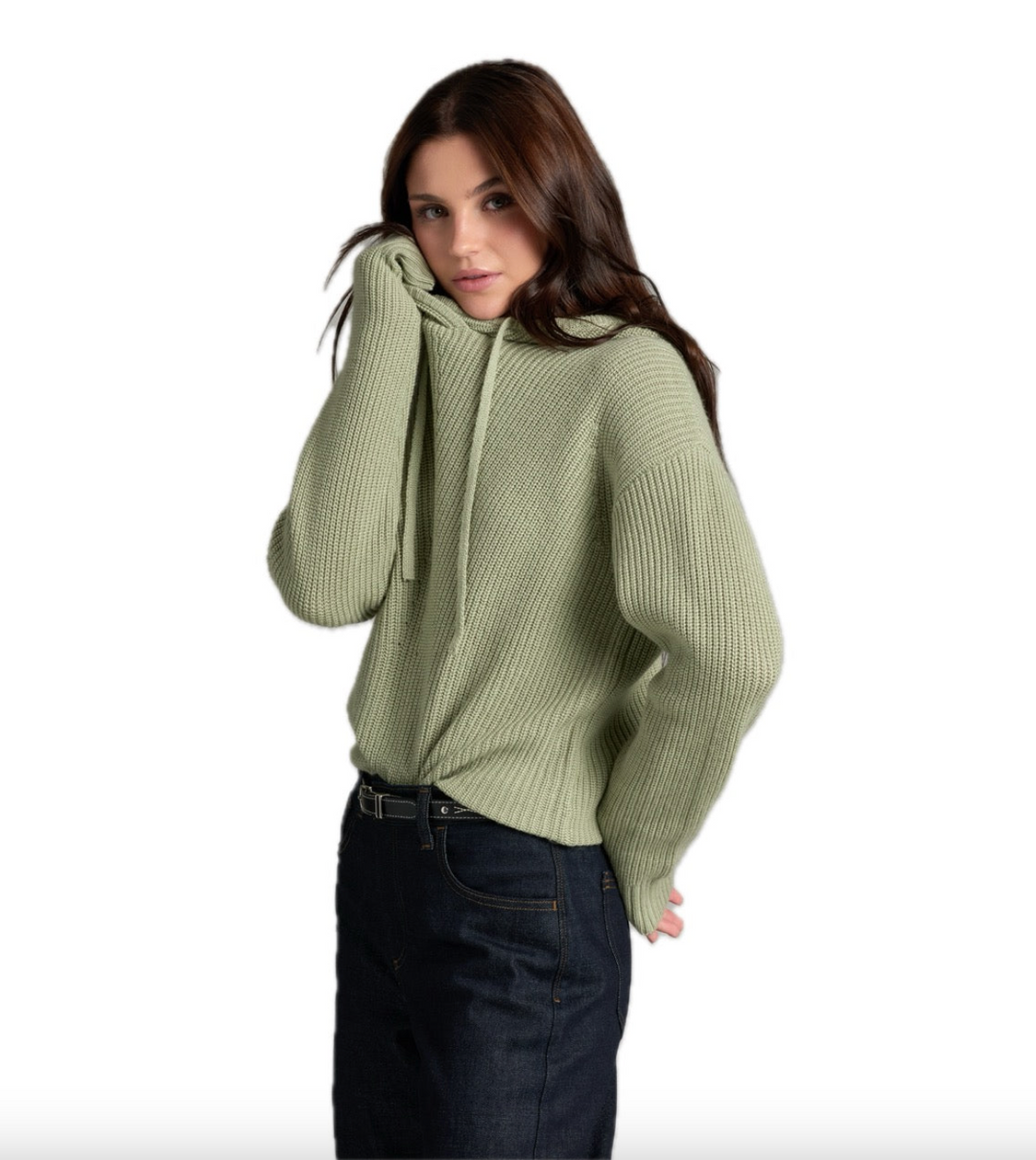 KUHL Fireside Sweater Hoody in Sea Crest, side - Davidson Provision Co.