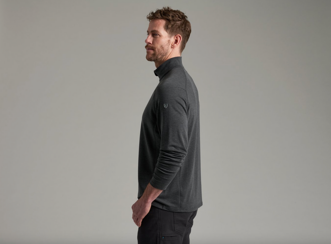 KUHL Influx 1/4 Zip in Carbon, side - Davidson Provision Co.